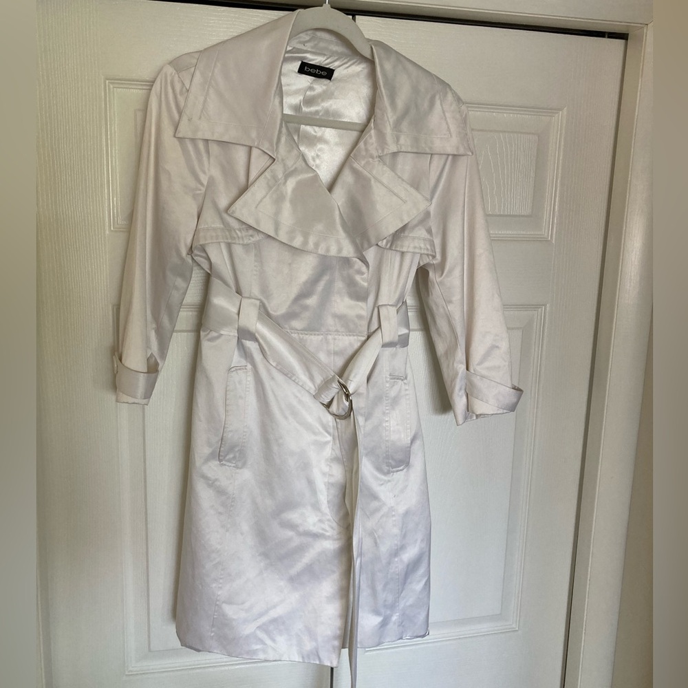 Bebe Women's White Trench Coat